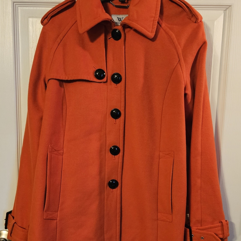 Worthington Women's Trench Coat in Bold Orange